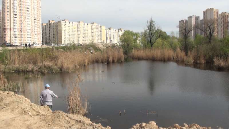Озеро розташоване прямо в спальному районі Києва 