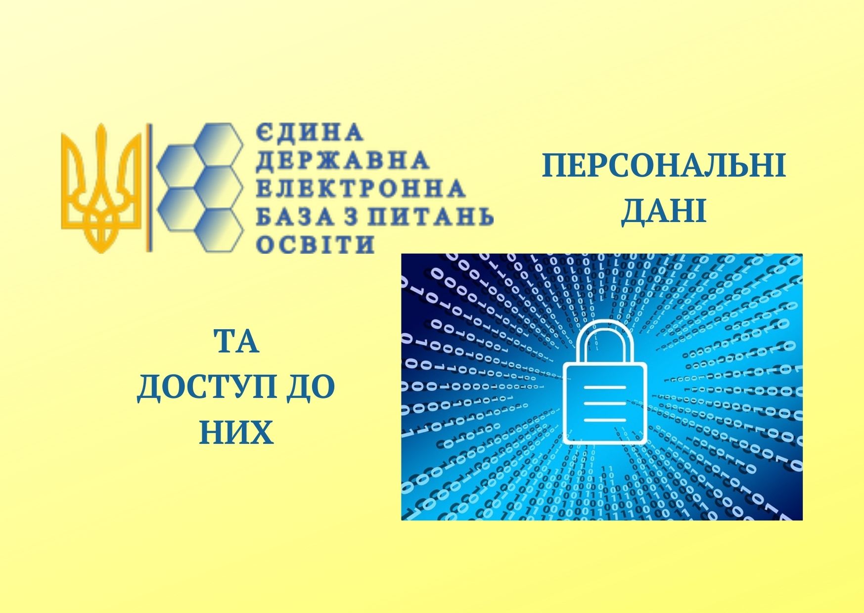 Єдина державна електронна база з питань освіти: персональні дані та доступ до них